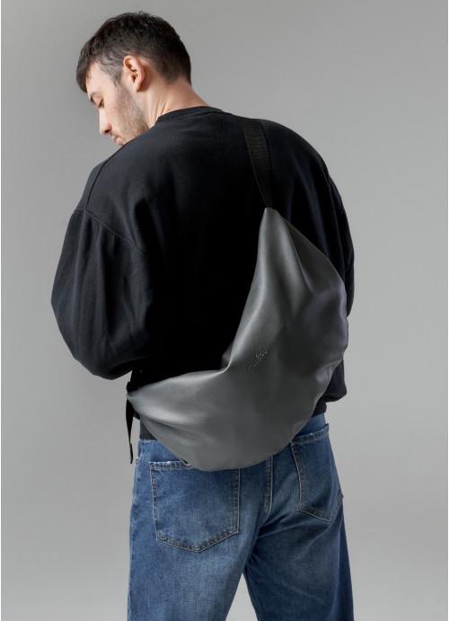 Мужская сумка хобо Sambag Графитовый (721058428) - фото 2 Мужская сумка хобо Sambag Графитовый (721058428) - фото 2