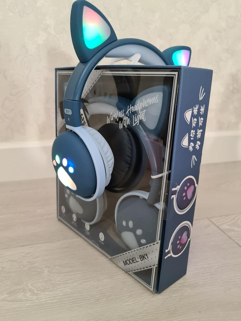 Наушники беспроводные детские CAT ВК-1 LED Синий (26389246) - фото 9 Наушники беспроводные детские CAT ВК-1 LED Синий (26389246) - фото 9