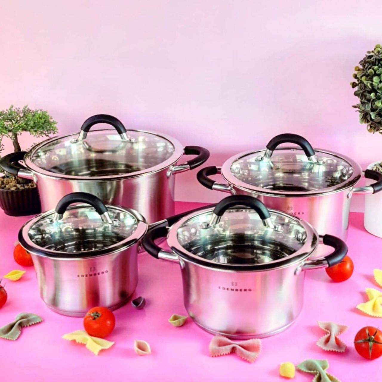 Набор посуды Edenberg из нержавеющей стали с индукционным дном 8 пр. (EB-2405)