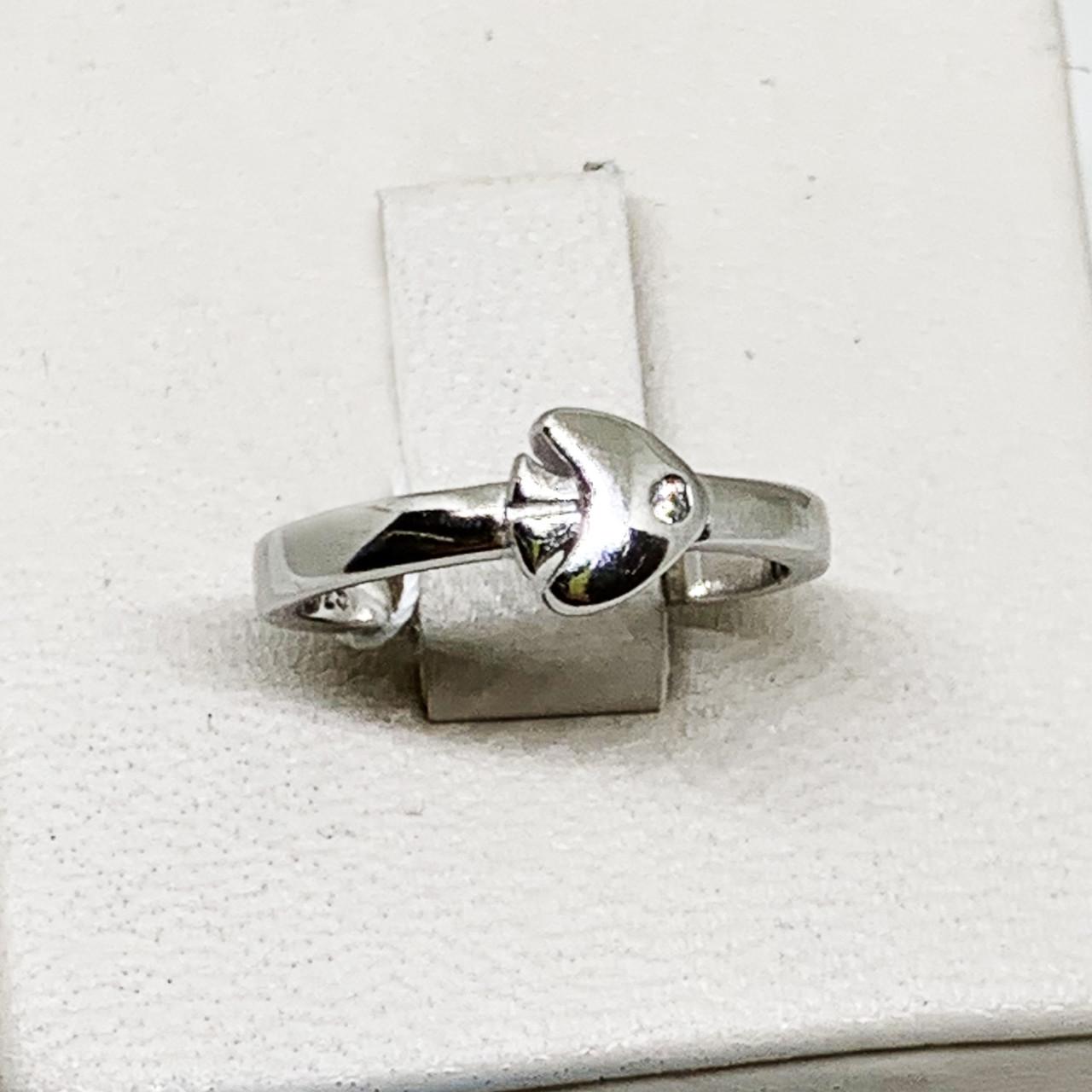 Кольцо серебряное Рыбка с кубическим цирконием р. 17 1,98 г (1716212038)