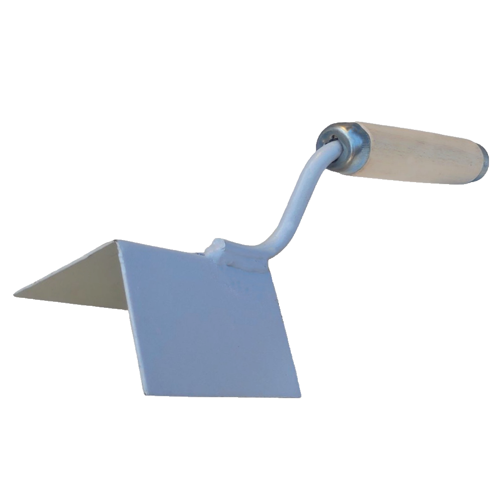 Кельма металева, зовнішній кут 80 мм з дерев'яною ручкою (55854)