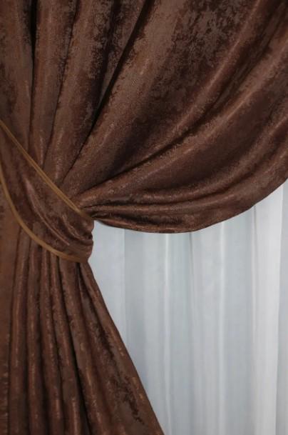 Штори на люверсах жакард Sultan YL 1,5х2,5 м 2 шт. Коричнево-бордовий (1204ш 37-0063) - фото 4 Штори на люверсах жакард Sultan YL 1,5х2,5 м 2 шт. Коричнево-бордовий (1204ш 37-0063) - фото 4