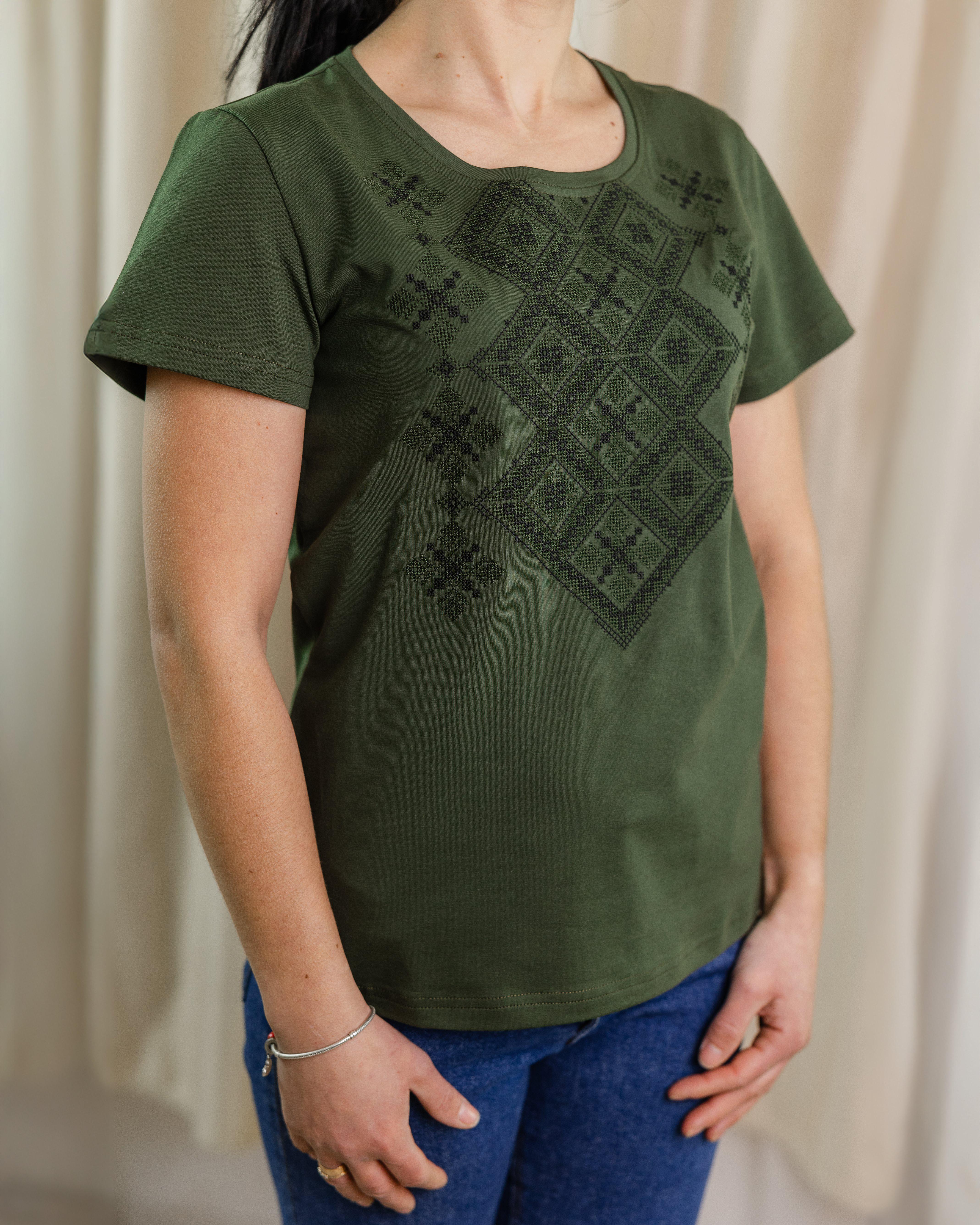 Футболка-вышиванка женская XRmaster Стихия L Хаки (0002416-L)