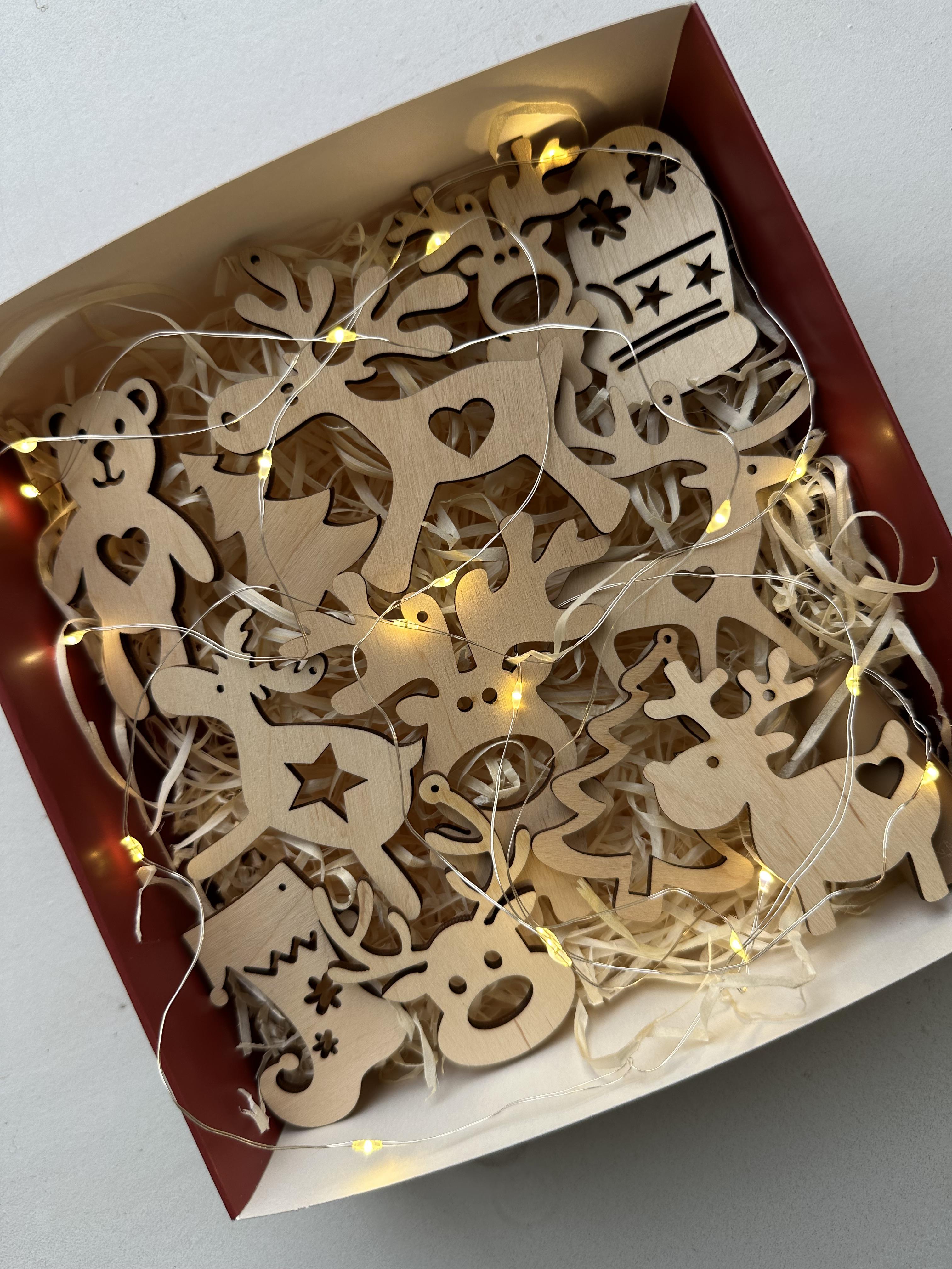 Набір з іграшками дерев'яними новорічними 12 шт. - фото 5