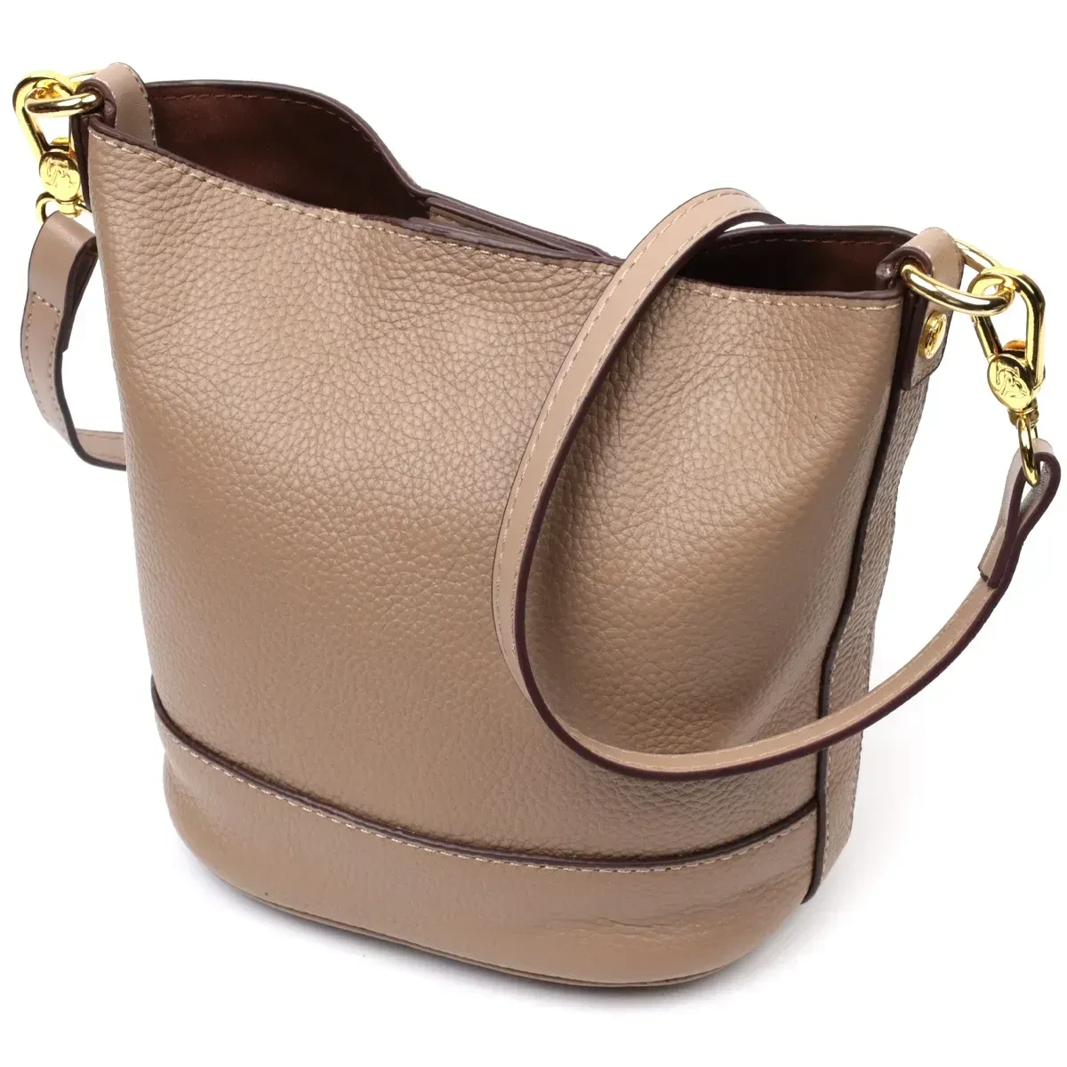 Женская сумка Vintage 22364 с косметичкой внутри из натуральной кожи Бежевый (31153735)