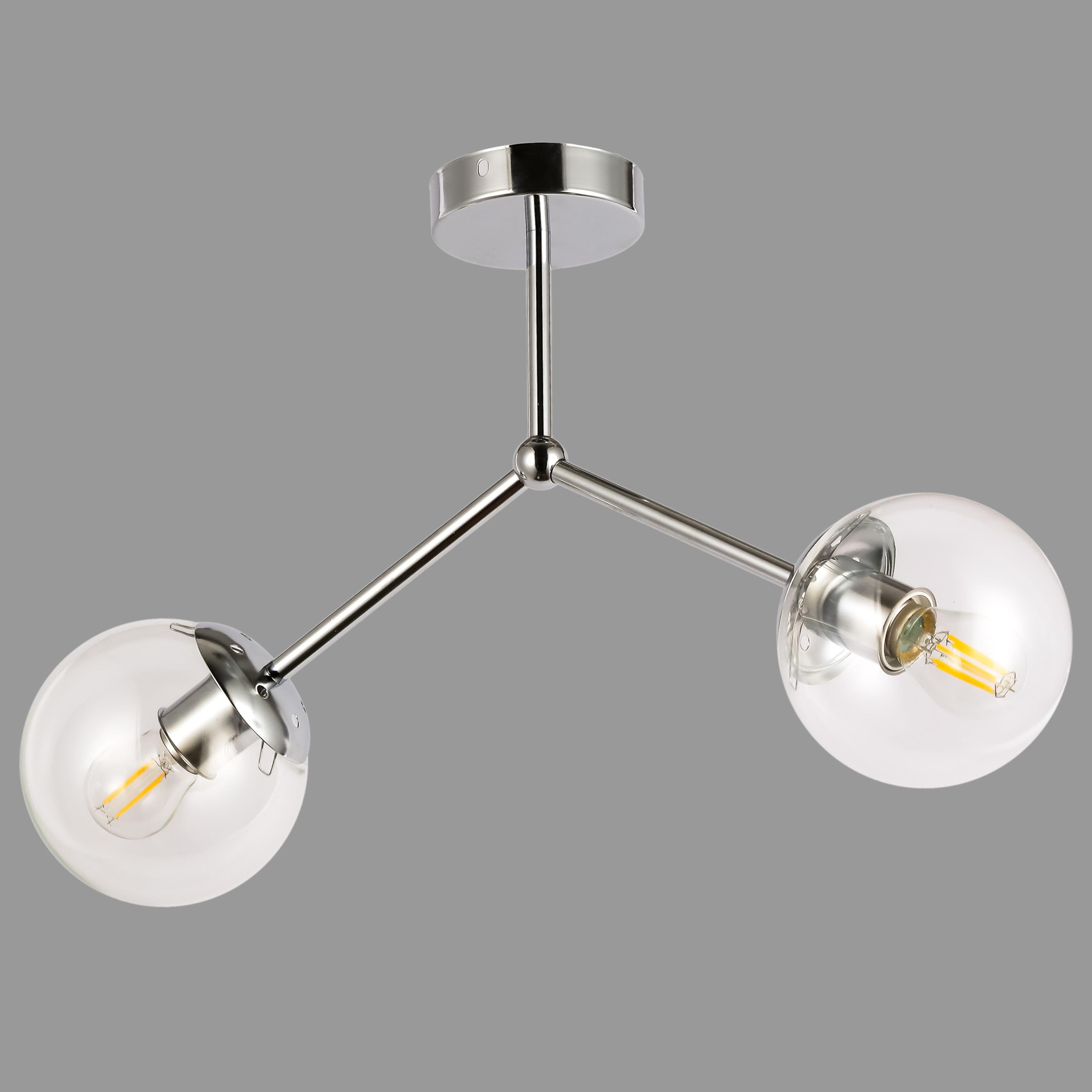 Люстра потолочная с двумя плафонами (52-9811-2 CR+CL)