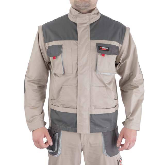 Куртка рабочая Intertool SP-3035 100 % хлопок плотность 180 г/м2 XXL 2в1 Gray/Black (129954) - фото 2