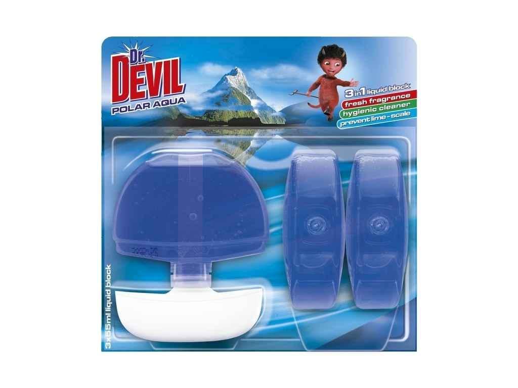 Блок для туалетів Dr.Devil 55 мл 3 шт. підвісний 3in1 Полярна вода (899440)