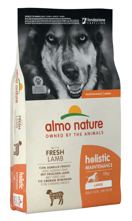 Корм сухий для дорослих собак великих порід Almo Nature до Holistic зі свіжим ягнятком 12 кг