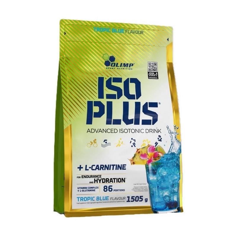 Изотоник с электролитами Olimp Iso Plus + L-Carnitine 1,5 кг Тропический