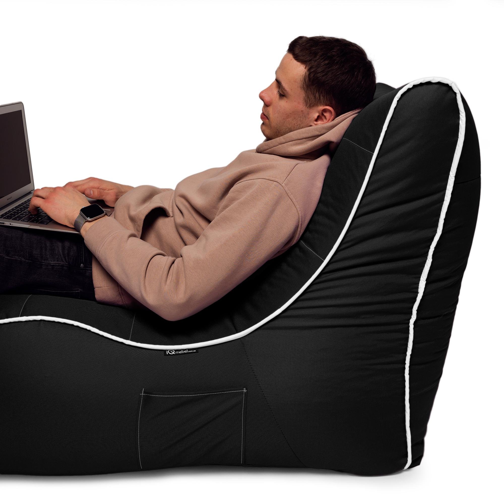 Крісло-мішок iQmebel Лежак 80х125 см оксфорд Чорний - фото 8