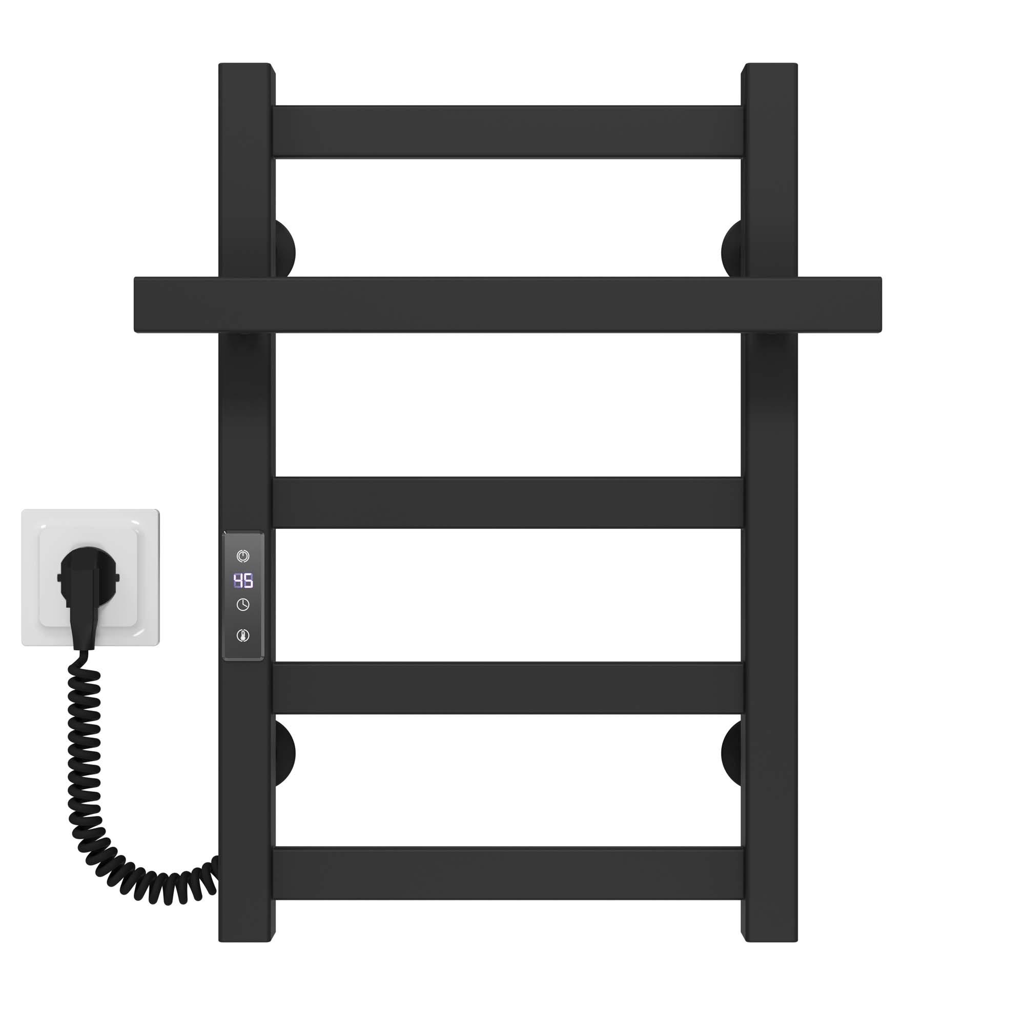 Рушникосушарка електрична Deffi Nicolе П5 WD04 ліве підключення нержавіюча сталь 300х500 мм Чорний (A.NI.50.30.5.E.B.L.2)
