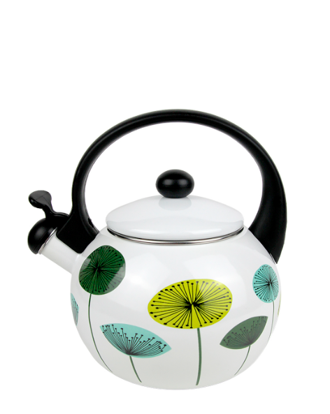 Чайник эмалированный со свистком 2,2 л Белый (1031)