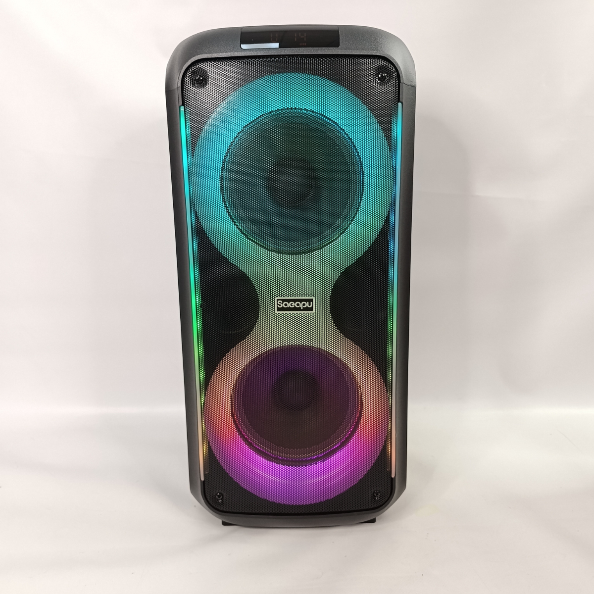Колонка портативная Bluetooth караоке с RGB подсветкой микрофоном и пультом Черный (TTD-2821)