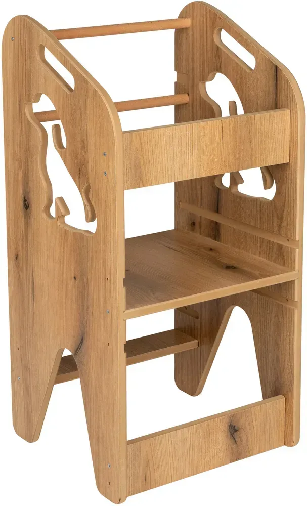 Стул детский кухонный регулируемый Монтессори из МДФ до 50 кг Коричневый