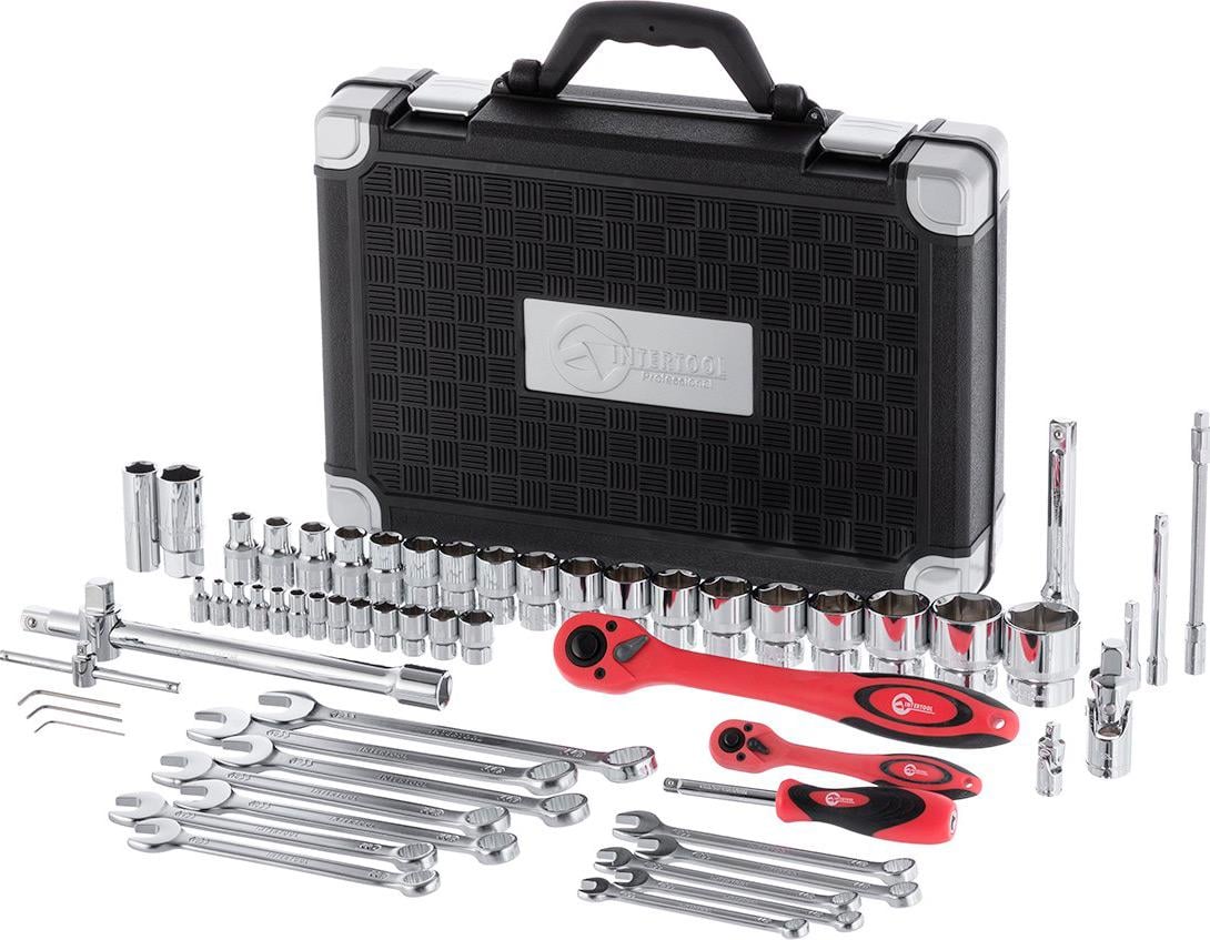 Набір торцевих головок із тріскачкою Intertool 61 шт. (ET-6061) - фото 3 Набір торцевих головок із тріскачкою Intertool 61 шт. (ET-6061) - фото 3