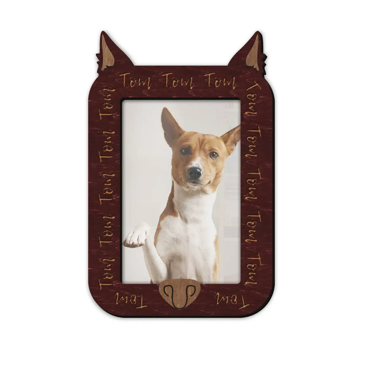 Фоторамка с носом собаки на 1 фото Бордовый (pet_4x6-2)