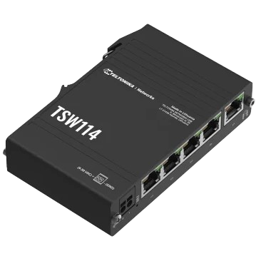 Коммутатор Teltonika TSW114 неуправляемый настольный 5 x RJ45 10/100/1000MBit/s (35895928)