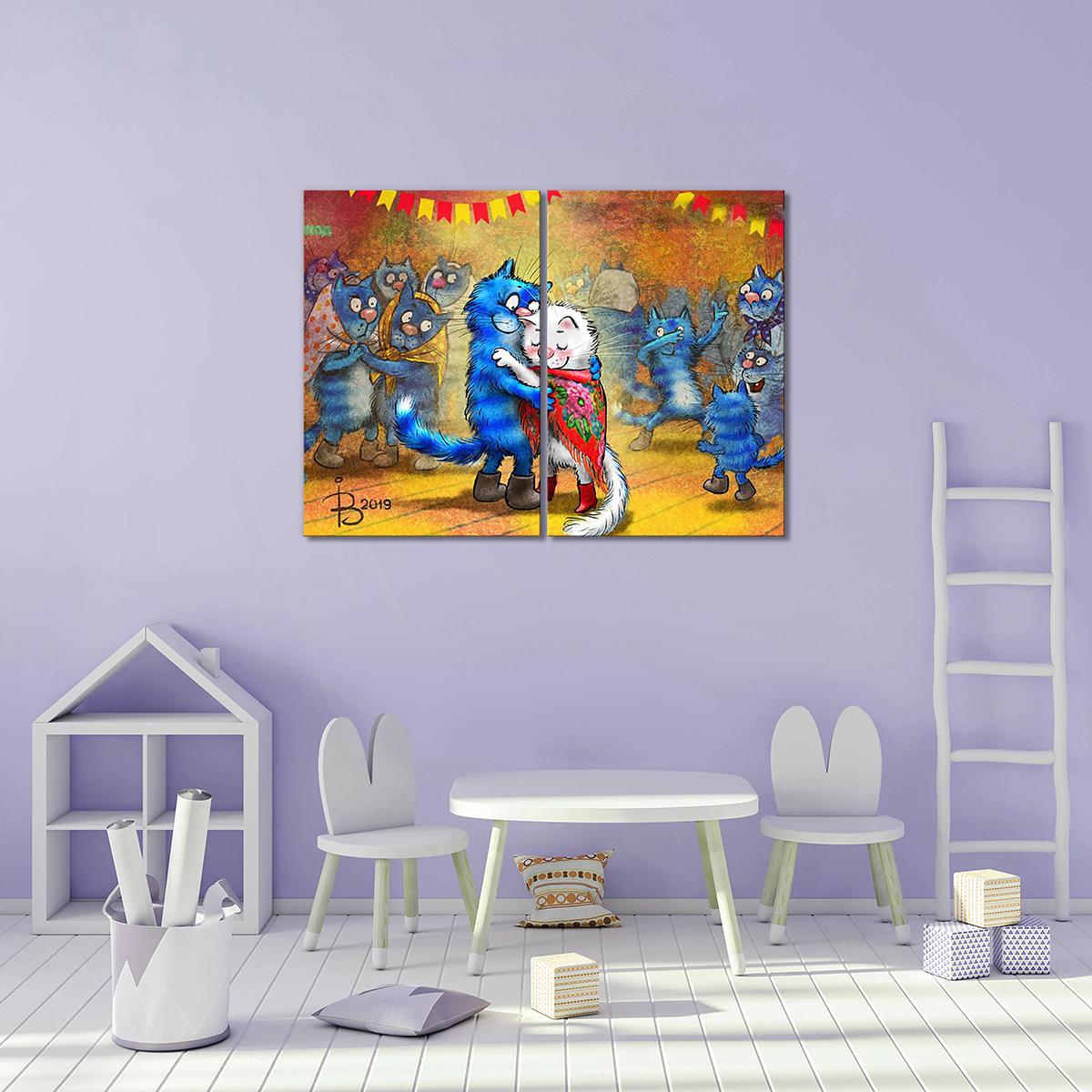 Модульная картина Белый танец 2 модуля общий размер без пробелов 70x105 см (_rinaz_2019194902)