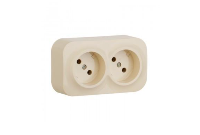 Розетка Legrand FORIX 2x2К без шторок собранная Слоновая кость