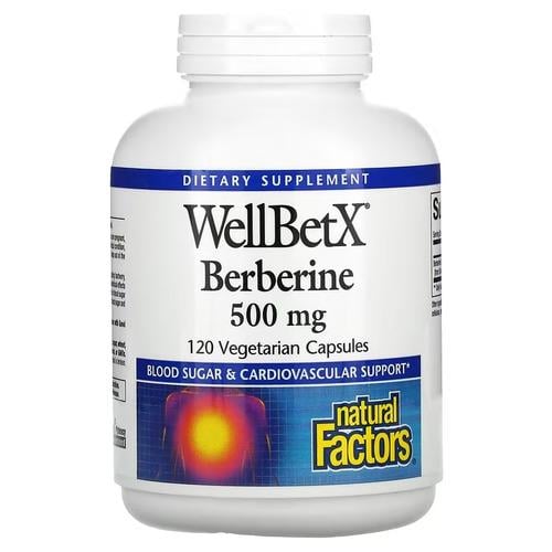 Берберин WellBetX Berberine Natural Factors 500 мг 120 капс. (NFS-03543)
