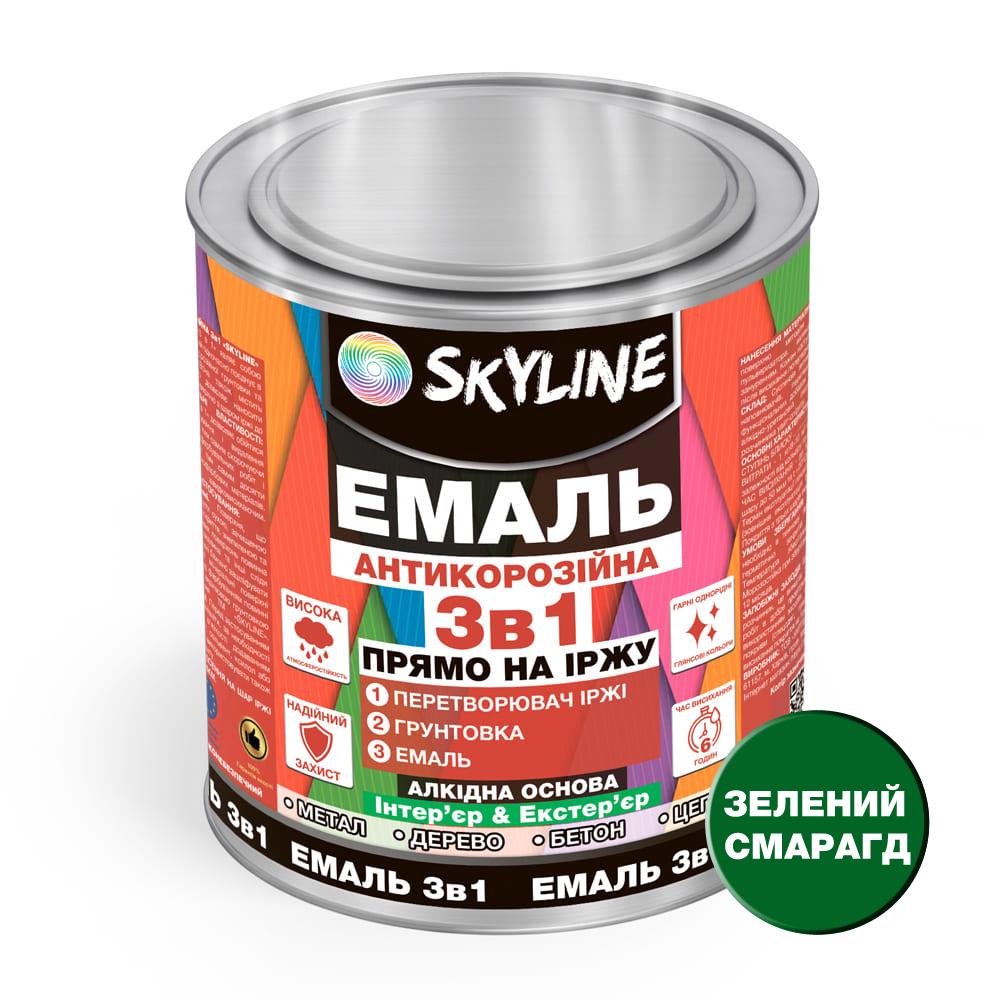 Эмаль алкидная Skyline 3в1 по ржавчине антикоррозионная 2,5 кг Зеленый изумруд - фото 2