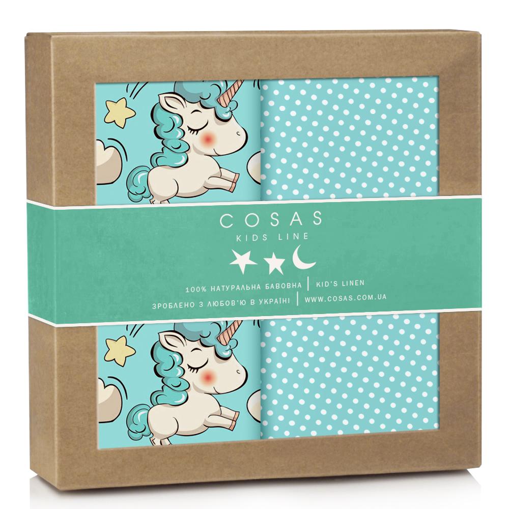 Набір пелюшок Cosas Unicorn Dots Mint 80х100 см 2 шт. (4822052045657) - фото 1