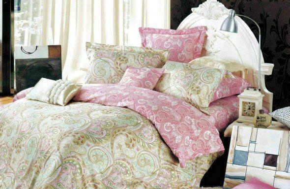 Комплект постельного белья Zastelli 906 Изысканность сатин евро 200х220 Зеленый