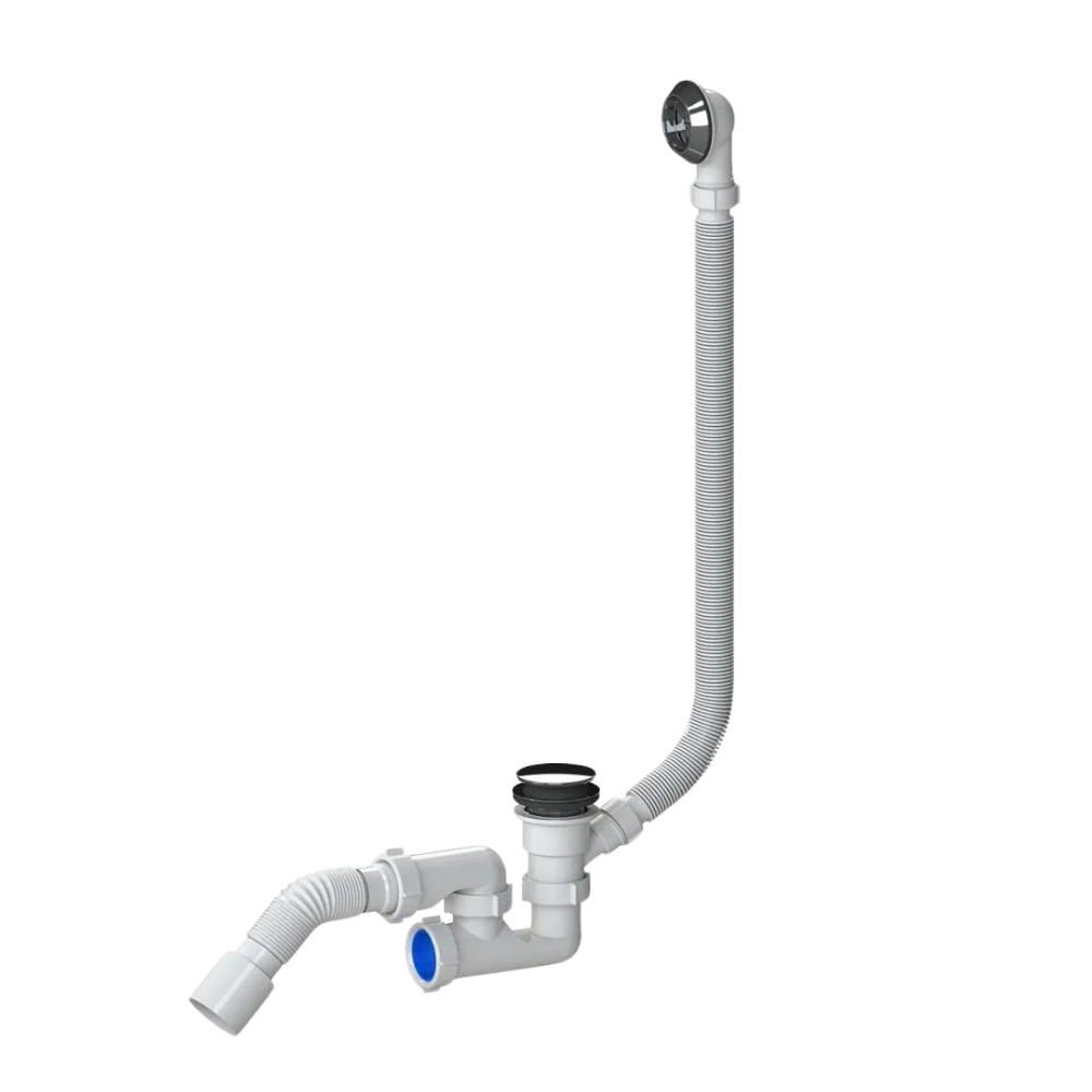 Сифон регулируемый для ванны SoloPlast Р0236 пластиковый с переливом (28144598)