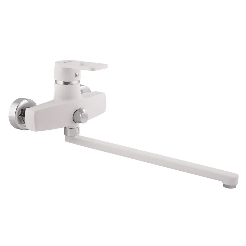 Змішувач для ванни з поворотним довгим зливом Zerix Z2230-7 Білий Змішувач для ванни з поворотним довгим зливом Zerix Z2230-7 Білий