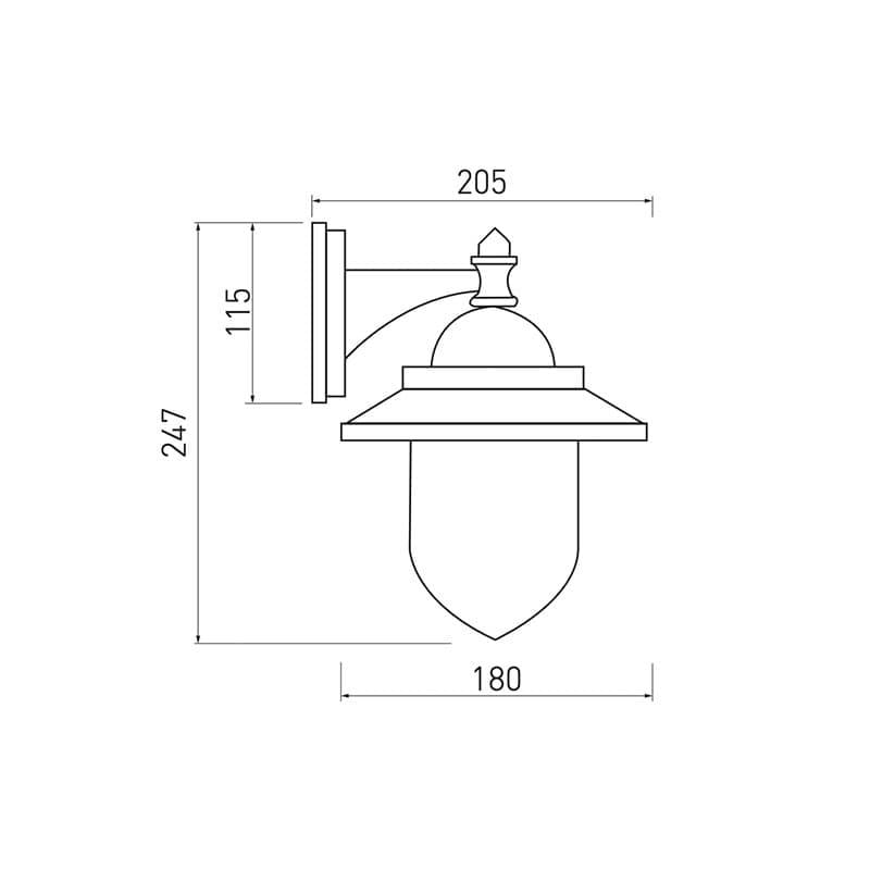 Светильник фасадный TOSKANA E27 60 Вт IP54 Серый (OS-TOS0DA-80) - фото 2 Светильник фасадный TOSKANA E27 60 Вт IP54 Серый (OS-TOS0DA-80) - фото 2