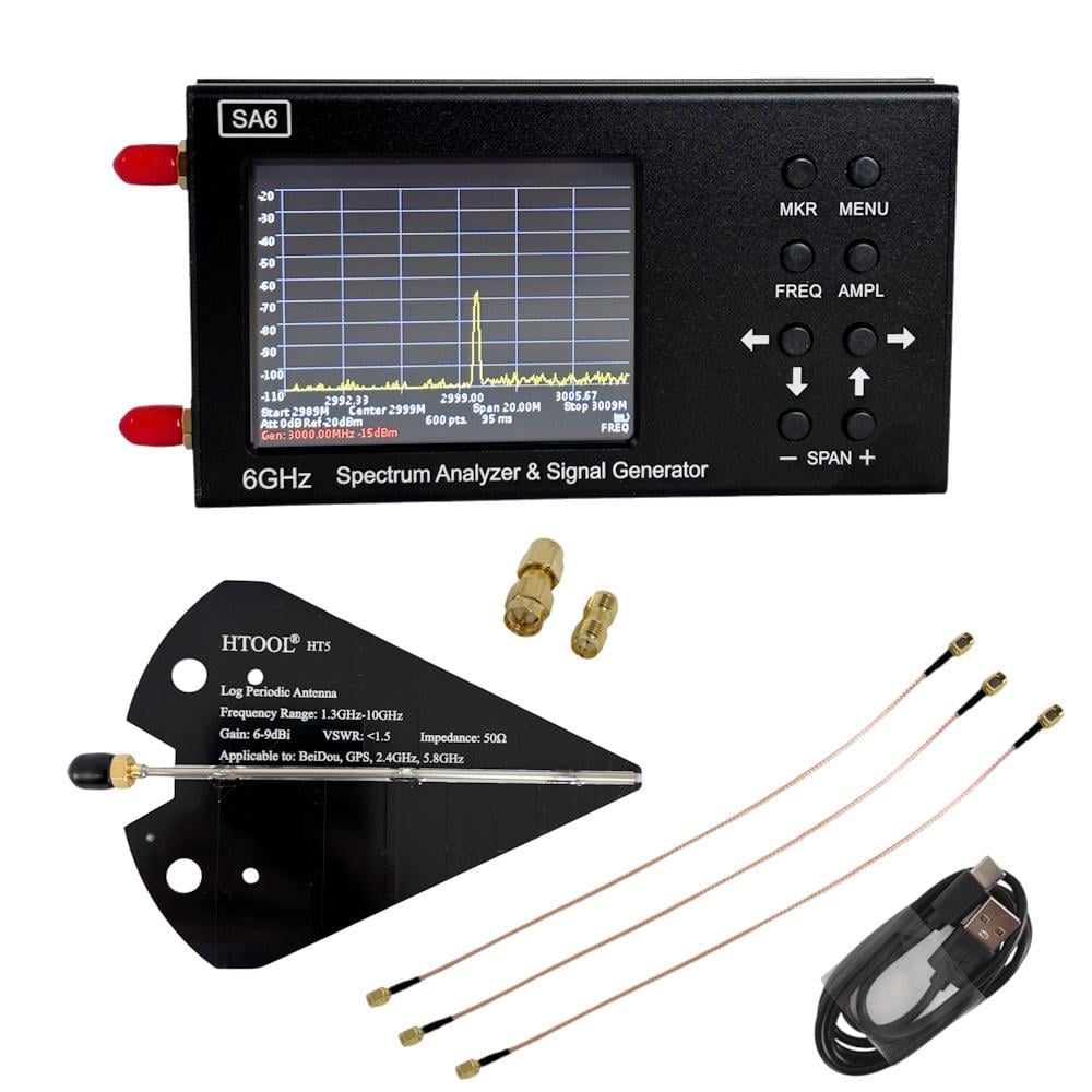 Комплект анализатор спектра и антенна векторный SA6 35 кГц-6,2 ГГц с переходниками и пигтейлами (31707531) Комплект анализатор спектра и антенна векторный SA6 35 кГц-6,2 ГГц с переходниками и пигтейлами (31707531)