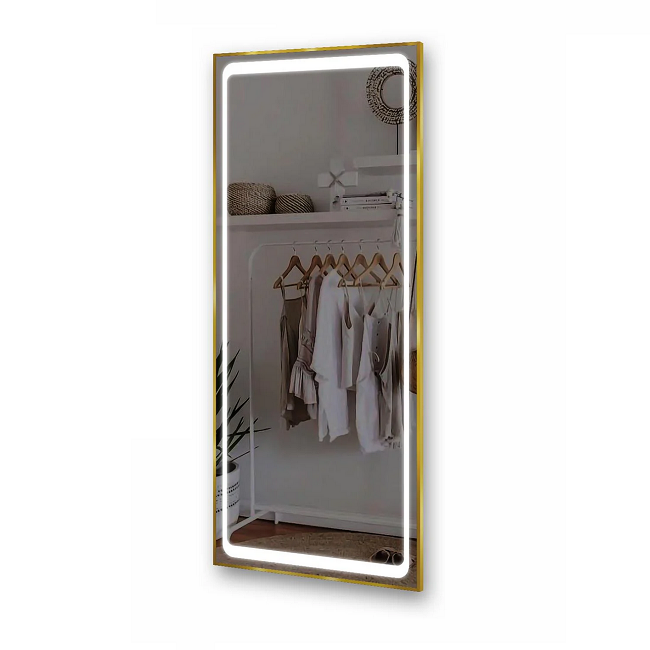 Зеркало в полный рост в алюминиевой раме с LED подсветкой Vesna 1200x700x20 мм Gold (17511157)