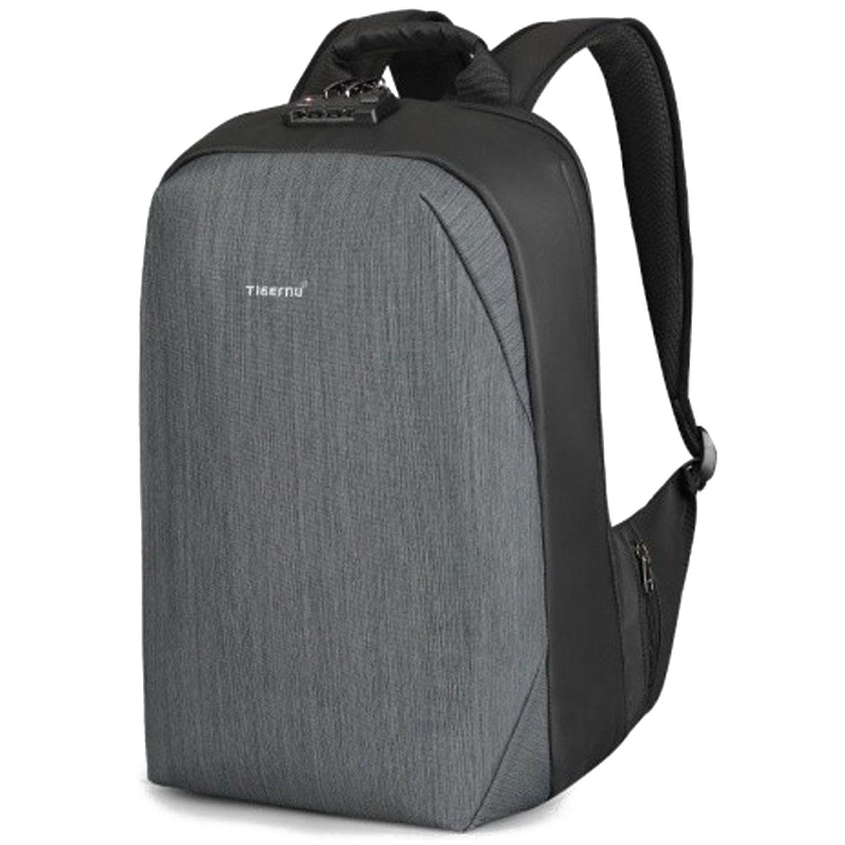Городской рюкзак антивор Tigernu T-B3669 для ноутбука 15,6" с USB 20 л Черно-серый (TGN-T-B3669-1812)