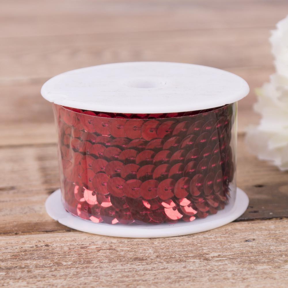 Лента с пайеток 10 м Красный (678-11)