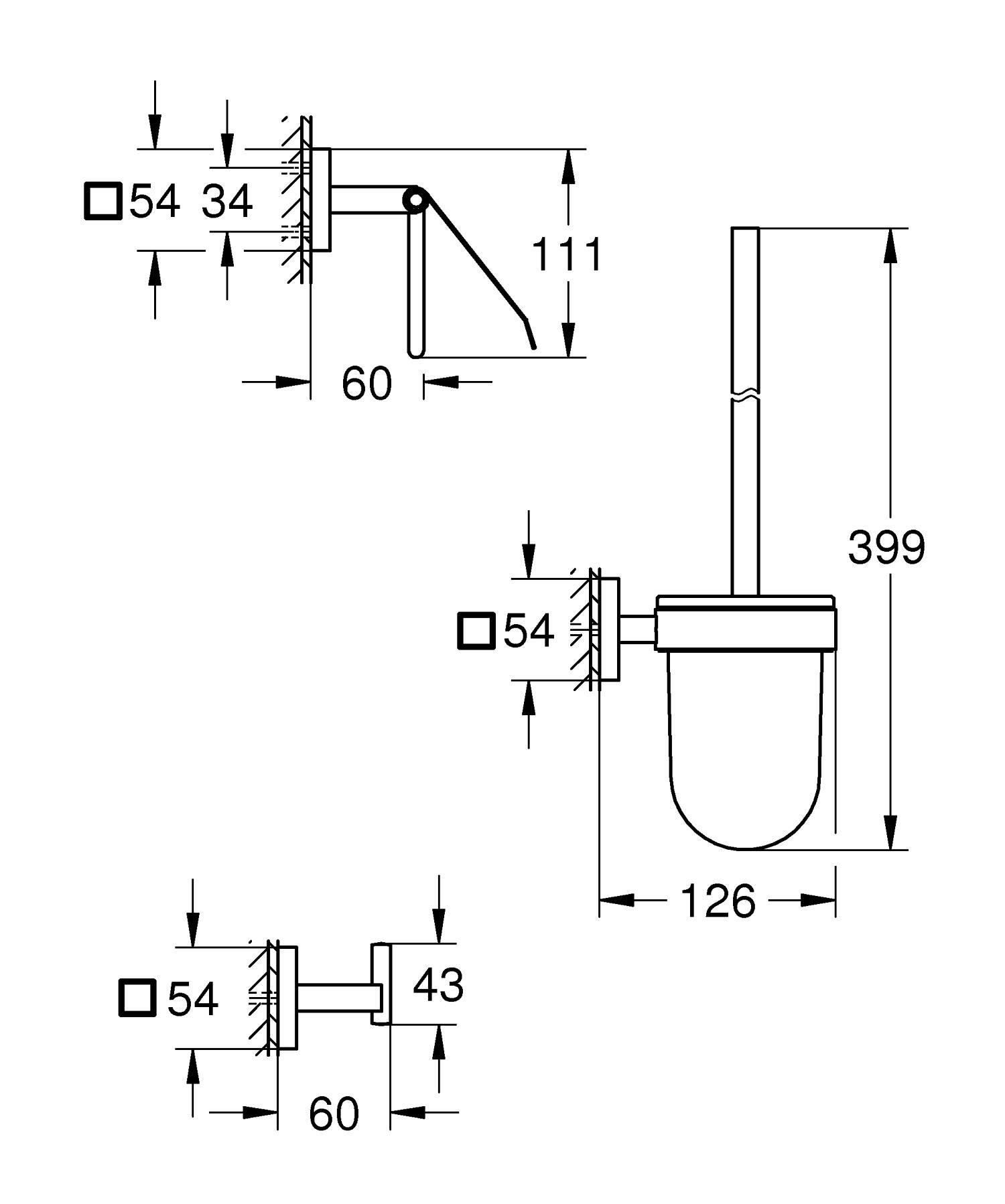 Набір аксесуарів для ванної Grohe QuickFix Start Cube 411232430 Чорний (224783) - фото 2