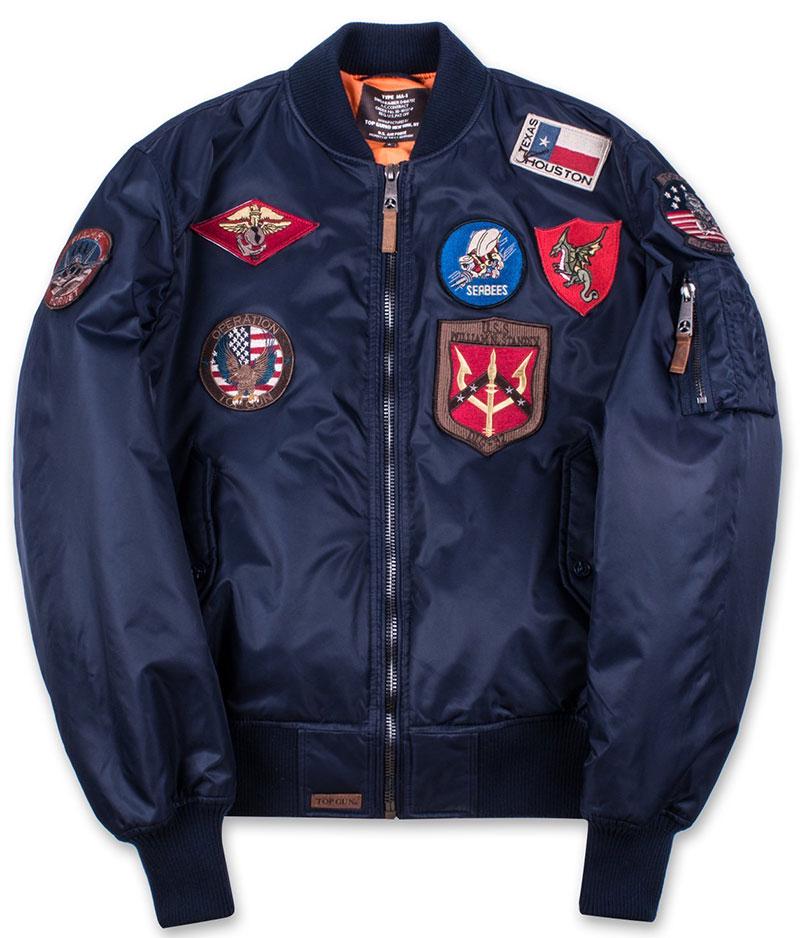 Бомбер Top Gun MA-1 Nylon Bomber Jacket with patches 4XL Navy (TGJ1540PNV4XL) - фото 1