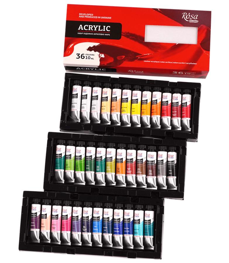 Набор акриловых красок ROSA Studio 36 цветов по 10 мл