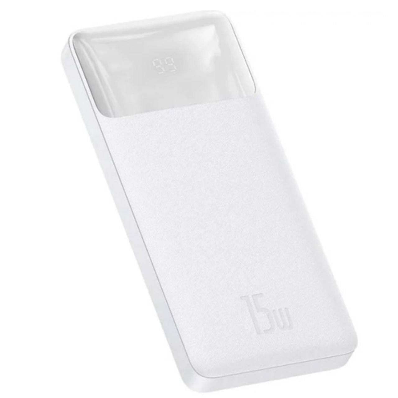 Повербанк Baseus Bipow Digital Display 10000 mAh 15 W Белый (1057909)
