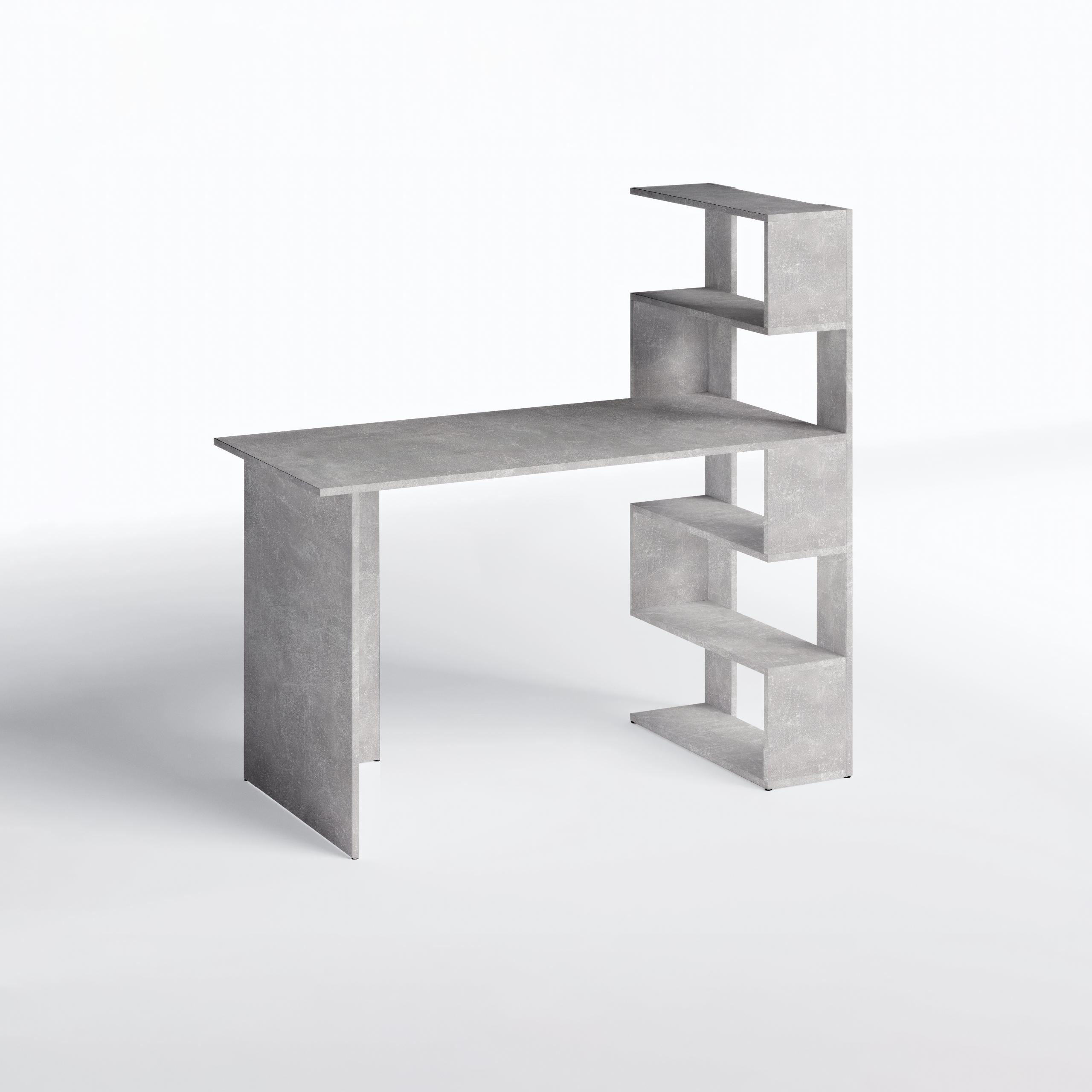 Письменный стол Open shelf с полками 1250х600х750 мм Бетон - фото 2