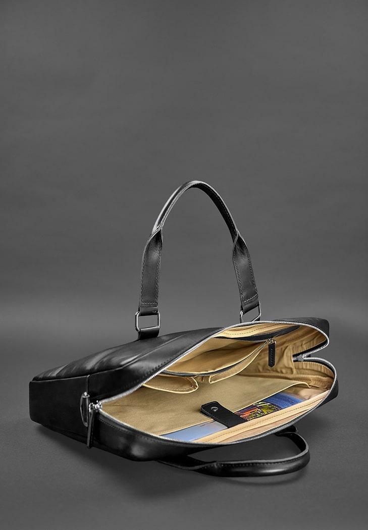 Сумка кожаная для ноутбука и для документов Черный (A-026687) - фото 3 Сумка кожаная для ноутбука и для документов Черный (A-026687) - фото 3