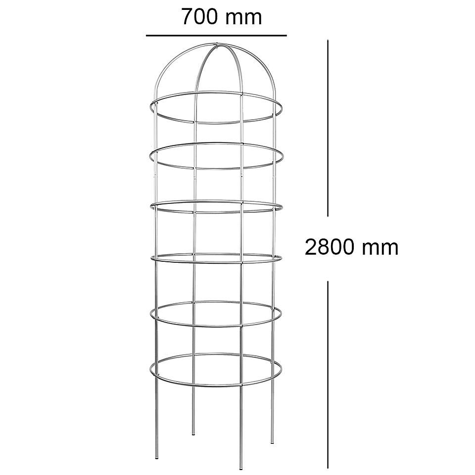 Опора для растений арочно-кольцевая на шесть колец 2800х700х700 мм (АКО-D16/D8-2800*700/6) - фото 2 Опора для растений арочно-кольцевая на шесть колец 2800х700х700 мм (АКО-D16/D8-2800*700/6) - фото 2