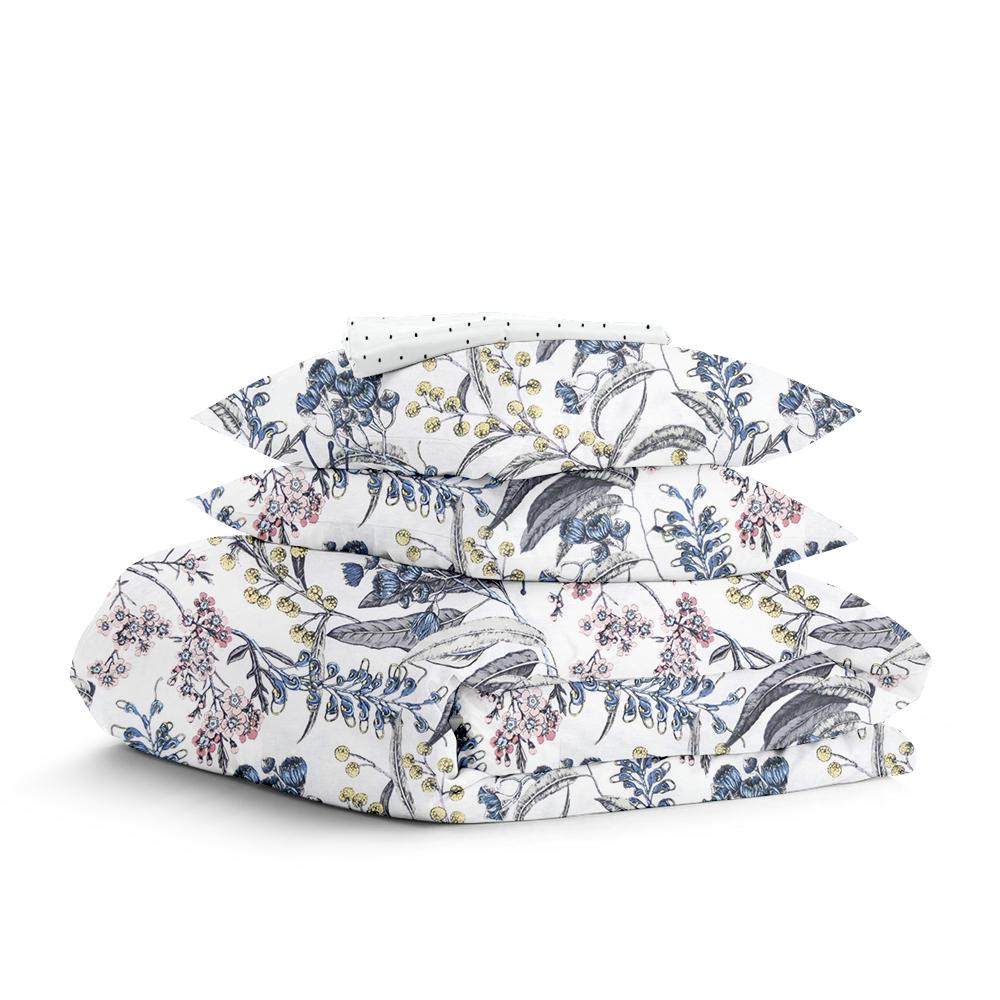 Постель евро Cosas Flowers Yard с простыней на резинке 200х220 см (4822052142691)