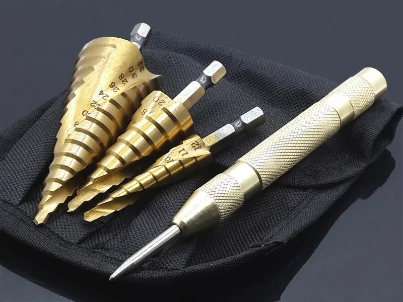 Набір свердл по металу конусних ступеневих з титановим покриттям в чохлі 3 шт. 12/20/32 мм (1083F) - фото 3