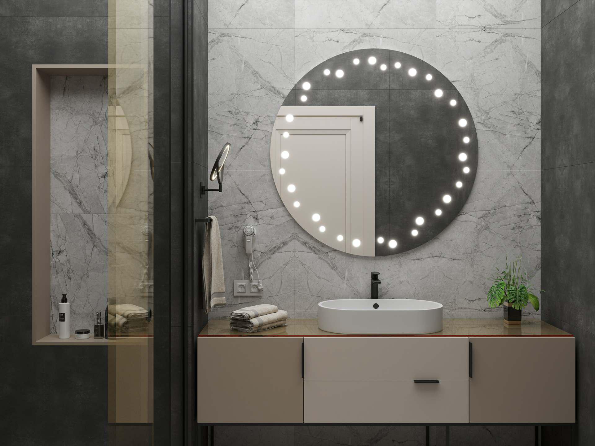 Зеркало Dim Dzerkal LIBIO с LED-подсветкой 60х60 см (13088)