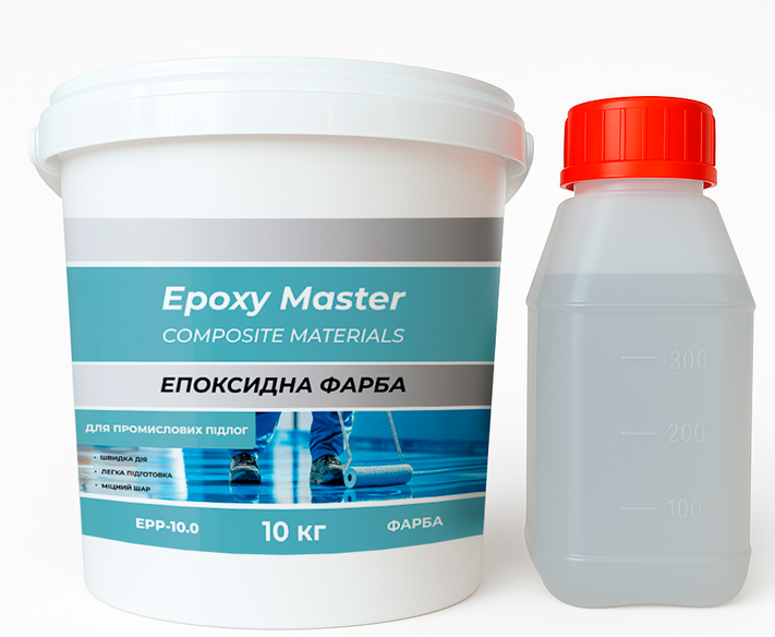 Краска эпоксидная для промышленных полов 10 кг Красный (EPP-10.0Red)