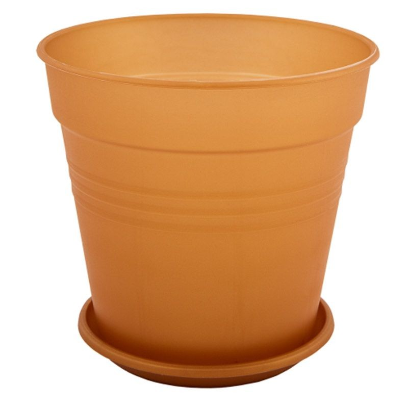 Горщик з підставкою Глорія Алеана 0,6 л 11х10,2 см Коричневий (4823052303952) Горщик з підставкою Глорія Алеана 0,6 л 11х10,2 см Коричневий (4823052303952)