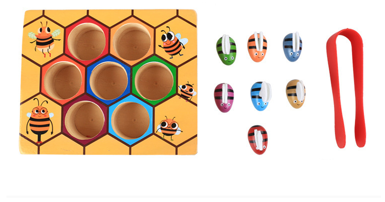 Развивающая деревянная игра сортер Goodcow Пчелиный улей с пинцетом - фото 3 Развивающая деревянная игра сортер Goodcow Пчелиный улей с пинцетом - фото 3
