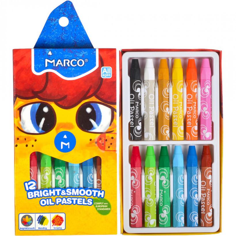 Пастель масляная Marco Bright&Smooth 12 цветов (1100OP-12CB) - фото 2