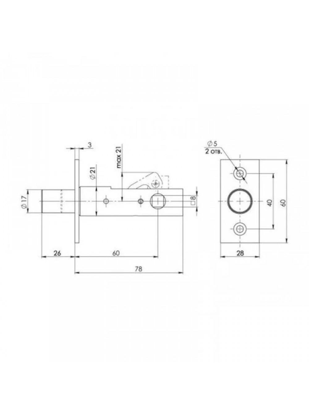 Засувка одностороння врізна Аріко Чорний/Хром - фото 5 Засувка одностороння врізна Аріко Чорний/Хром - фото 5